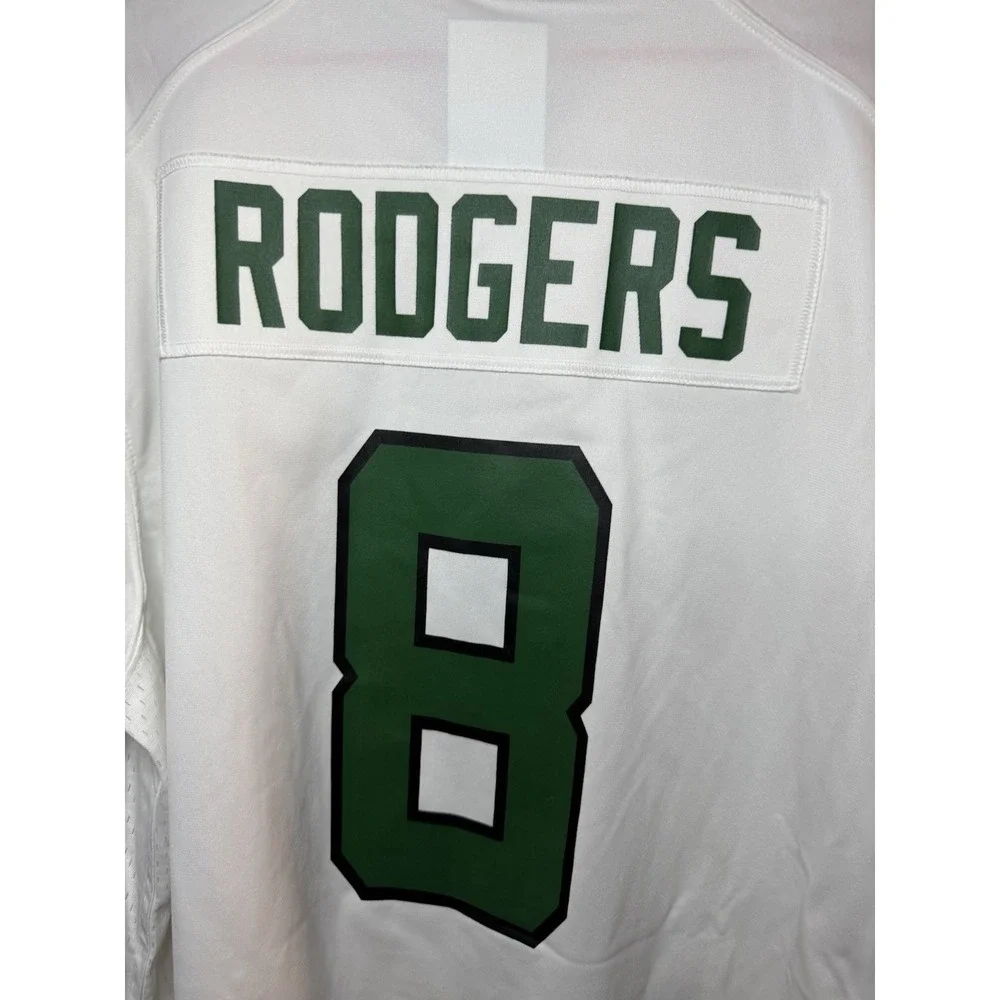 New Men's New York Jets Aaron Rodgers White Nike Game Jersey Size XL Retail $130